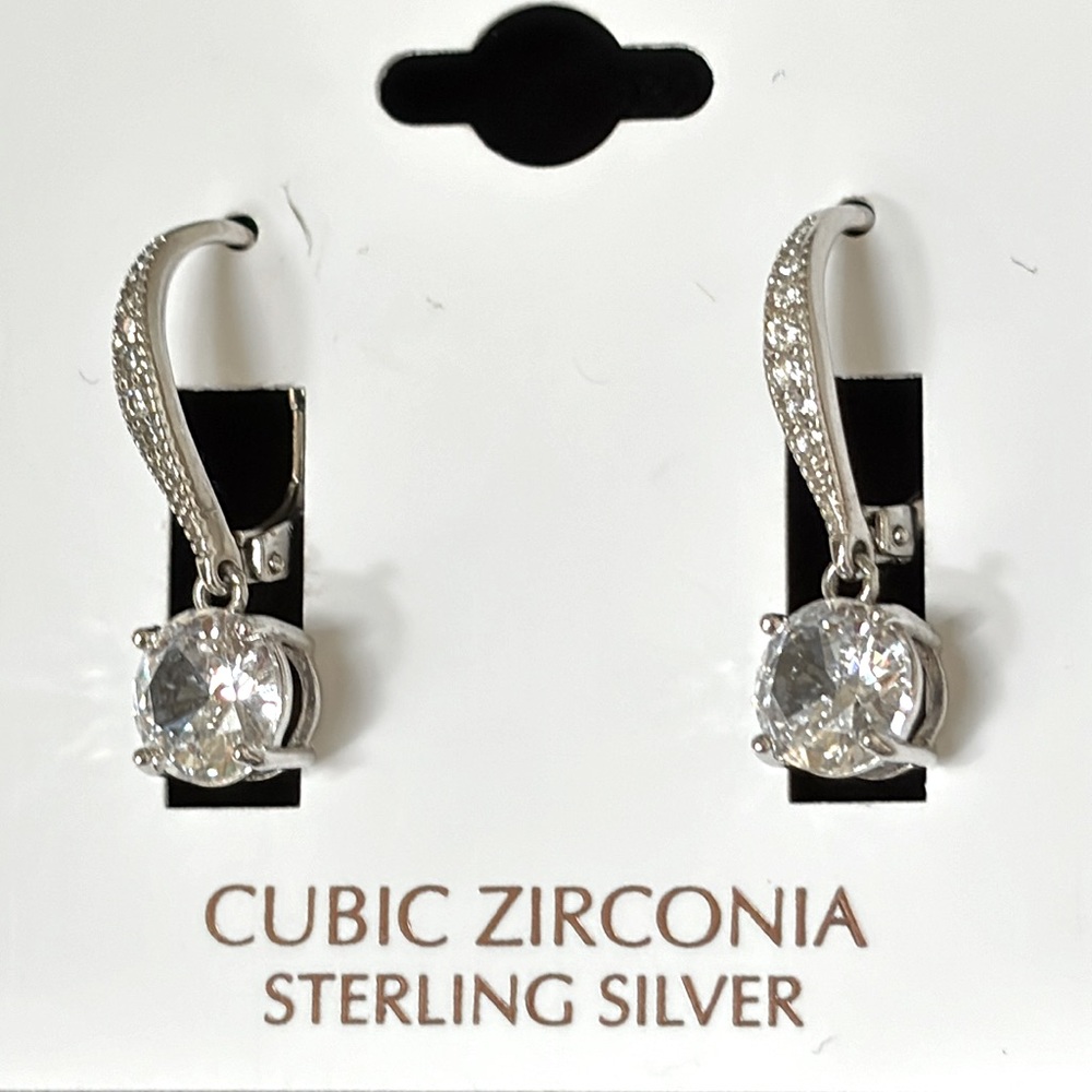 NWT Giani Bernini Cubic Zirconia Sterling Silver Drop Earrings - Picture 7 of 9